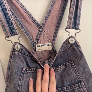 We The Free Pink Denim Overalls